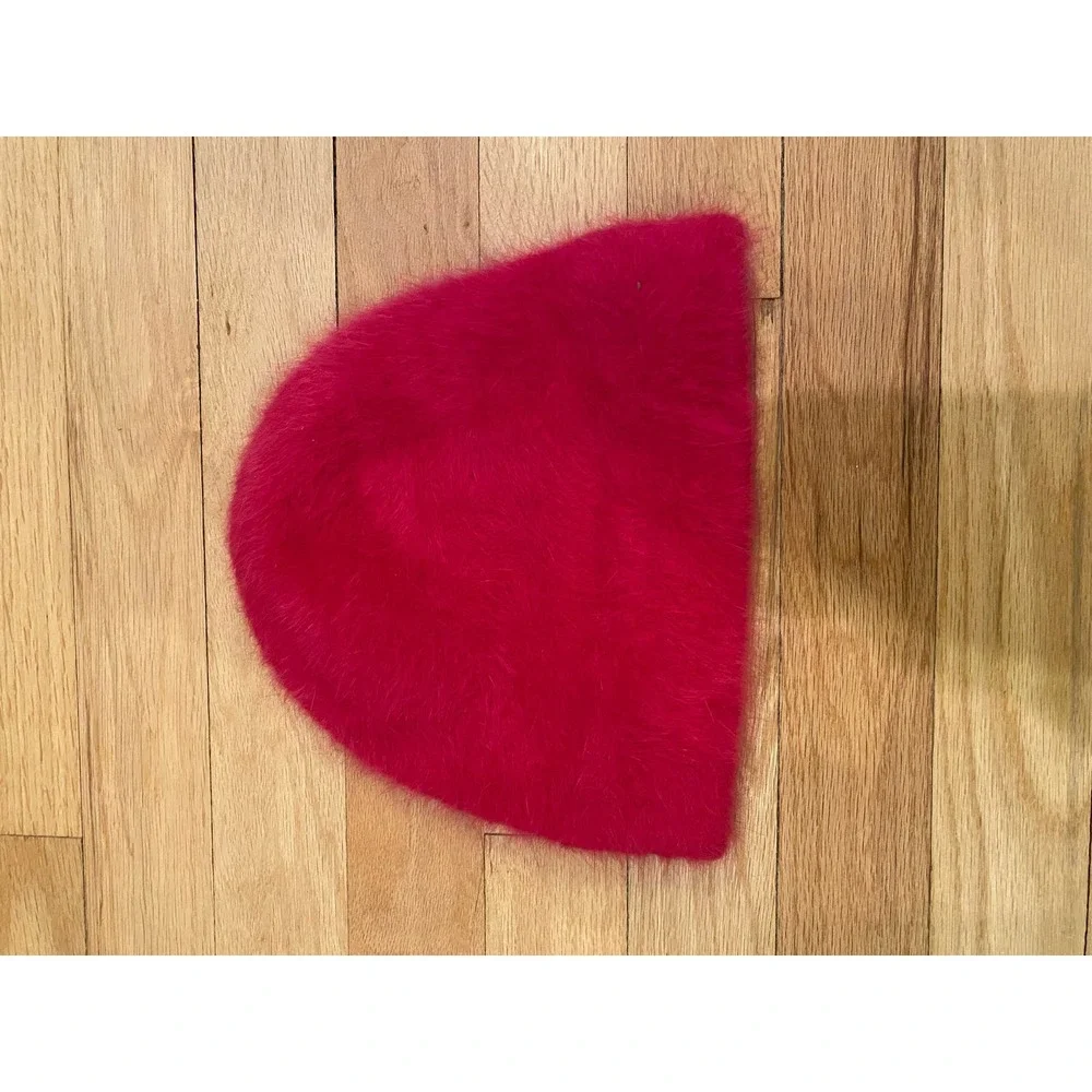 Pink Angora Rabbit Hair Hat - Picture 2 of 4